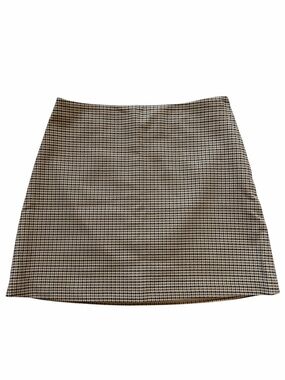 H&M Black and Cream Houndstooth Mini Skirt
